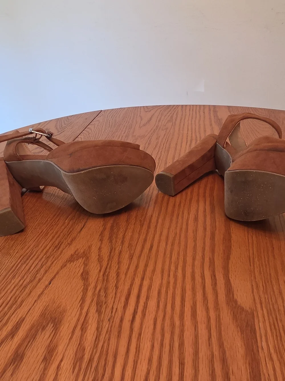 Mossimo Supply Co. Tan Suede Platform Block Heel Sandals